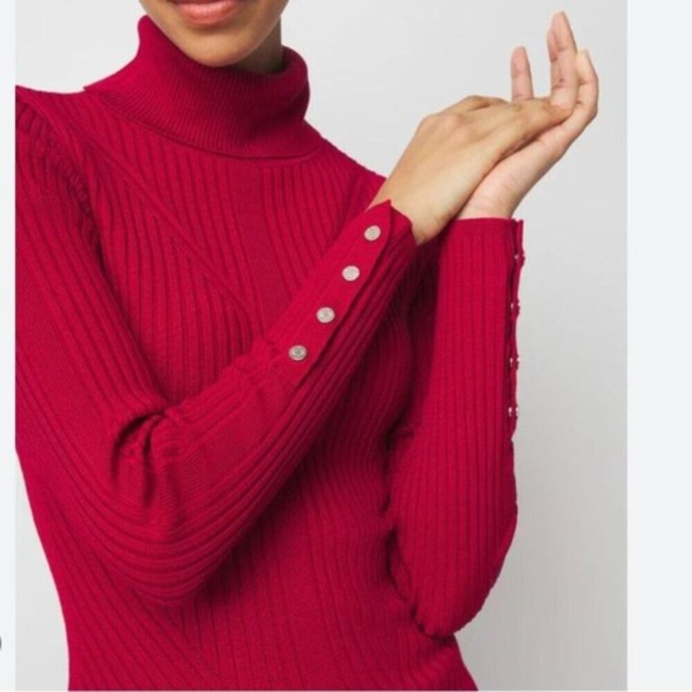 Chic Ann Taylor Red Turtleneck Sweater – Size Small
